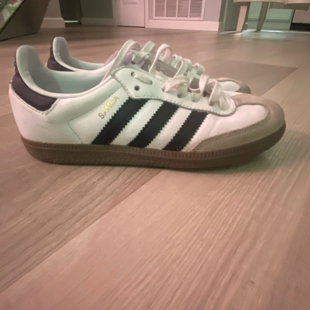 Adidas Samba White with Black Stripes